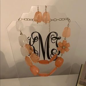 Salmon Necklace and Earring Set